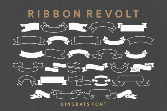 Ribbon Revolt: A Vintage Dingbat Font for Your Business Branding